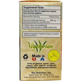 Bio Nutrition, Гарциния камбоджийская, 500 мг, 60 капсул на растительной основе