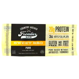 Country Archer Jerky, Frontier Bar, свинина, сладкий барбекю вкус, 12 батончиков, 1.5 унц. (42 г) каждый