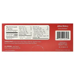 Julian Bakery, Протеиновый батончик из яичного белка, арахисовая паста, 12 батончиков по 60 г