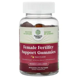 Nature's Craft, Women's Wellness, жевательные таблетки для поддержки фертильности для женщин, персик, 60 жевательных таблеток