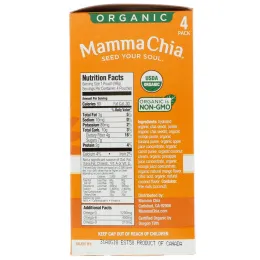 Mamma Chia, Органическая смесь из семян Чиа - полезная закуска со вкусом манго и кокоса, 4 мешочка, 3.5 унции (99 г) каждый