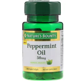 Nature's Bounty, Масло перечной мяты, 50 мг, 90 мягких таблеток с покрытием