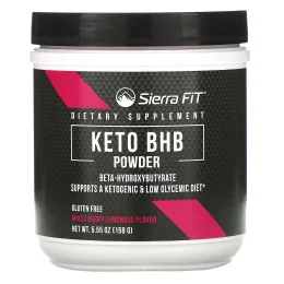 Sierra Fit, Keto BHB в порошке, бета-гидроксибутират, вкус ягодного лимонада, 158 г (5,55 унции)
