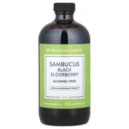 The Vitamin Shoppe, Sambucus, черная бузина, без спирта, 473 мл (16 жидк. Унций)