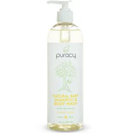 Puracy, Натуральный детский шампунь и гель для душа, цитрусовая роща, 16 жидких унций (473 мл)