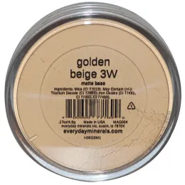 Everyday Minerals, Матовая основа, золотисто-бежевый 3W, 0,17 унций  (4,8 гр)