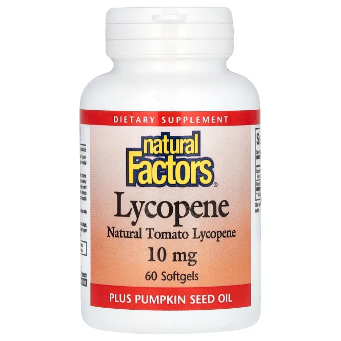 Natural Factors, Ликопин, 10 мг, 60 мягких капсул