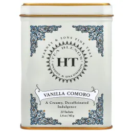 Harney & Sons, HT Tea Blends, коморская ваниль, без кофеина, 20 чайных пакетиков, 40 г (1,4 унции)