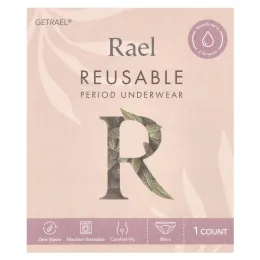 Rael, Многоразовое нижнее белье, бикини, очень большое, черное, 1 шт.