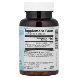 Vitacost, Bioavailable Folate , 1,240 mcg DFE, 60 Capsules