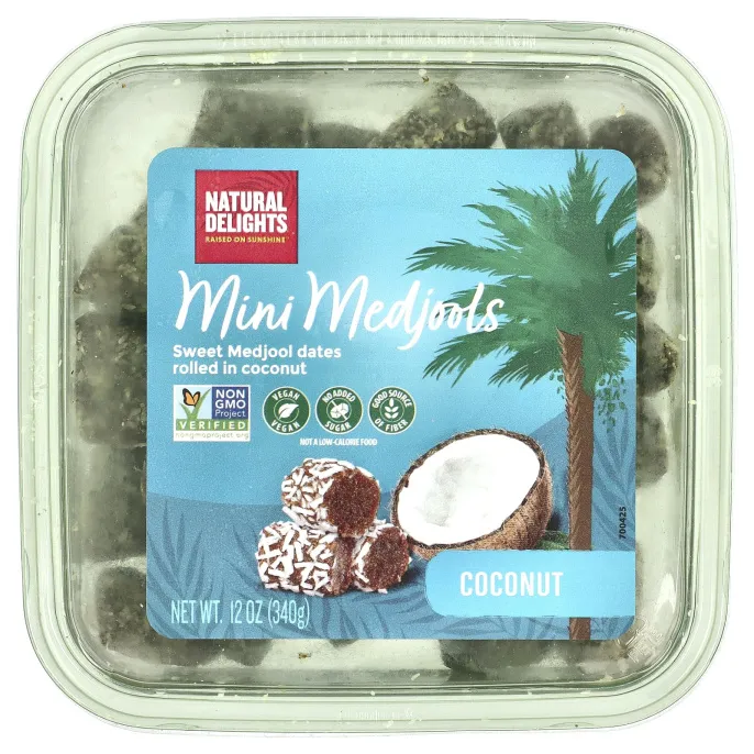Natural Delights, Mini Medjools, кокос, 340 г (12 унций)