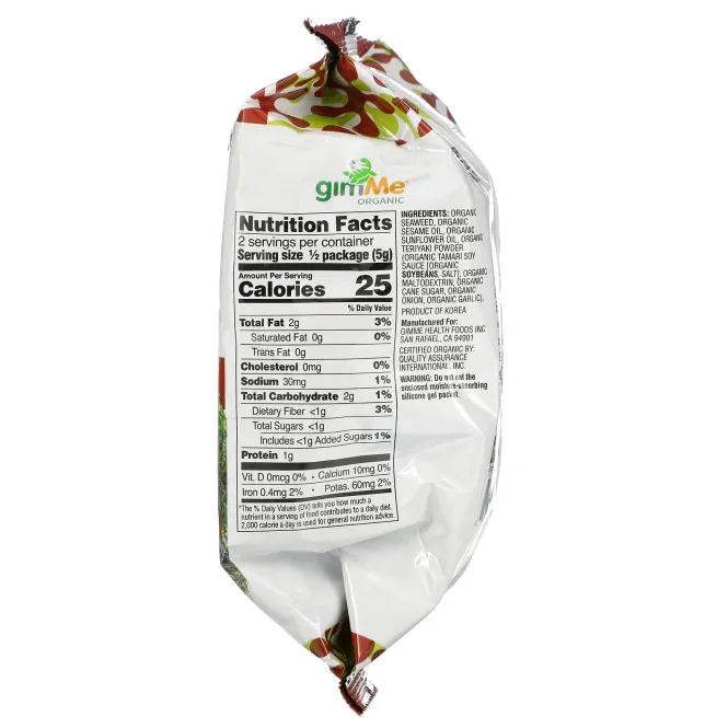 gimMe, Premium Roasted Seaweed, Teriyaki, .35 oz (10 g)