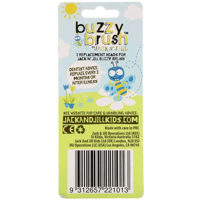 Jack n' Jill, Buzzy Brush, 2x Replacement Heads