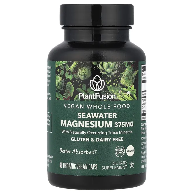 PlantFusion, Vegan SeaWater Magnesium, 60 органических веганских капсул