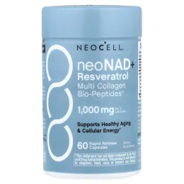NeoCell, ресвератрол NeoNad+™, Multi Collagen Bio-Peptides™, 60 капсул с быстрым высвобождением