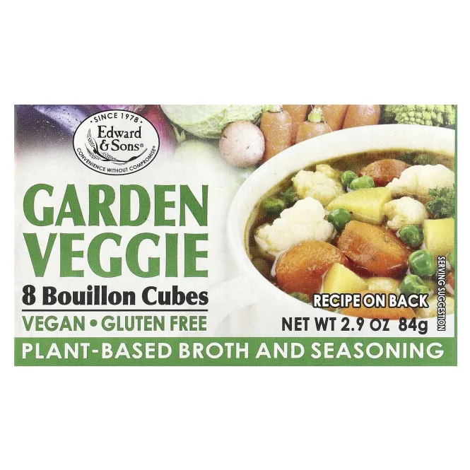 Edward & Sons, Edward & Sons, Garden Veggie, Bouillon Cubes, 8 Cubes
