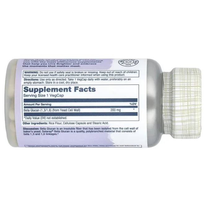 Solaray, Бета-глюкан (200 мг) 30 вег капсул