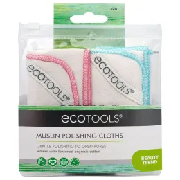 EcoTools, Муслиновые Полирующие Салфетки, 2 Салфетки