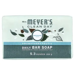 Mrs. Meyers Clean Day, Aromatherapeutic, Daily Bar Soap, Birchwood, 5.3 oz (150 g)