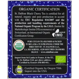 St. Dalfour, Органический черный чай черная вишня, 25 конвертиков, 50 г (1,75 унции)