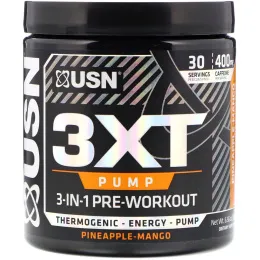 USN, 3XT- Pump, 3-In-1 Pre-Workout, Pineapple-Mango, 6.56 oz (186 g)