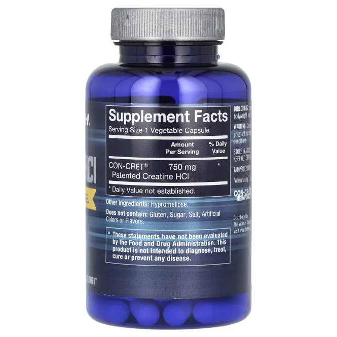 BodyTech, креатин гидрохлорид, 60 растительных капсул