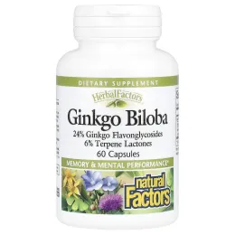 Natural Factors, Гингко билоба, 60 капсул