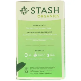 Stash Tea, Органический зеленый чай высшего сорта, 18 чайных пакетиков, 1,1 унции (33 г)
