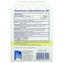 Boiron, Single Remedies, Гистамин 30C, противоаллергическое средство, 3 тубы, примерно 80 быстрорастворимых гранул в тубе, гомеопатическое средство