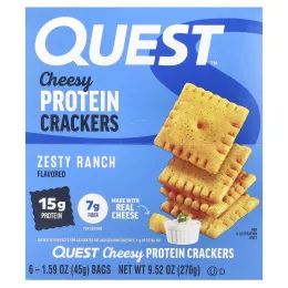 Quest Nutrition, протеиновые крекеры, пикантный вкус, 6 пакетиков по 45 г (1,59 унции)