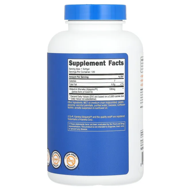 Nutricost, Убихинол, 100 мг, 120 мягких таблеток