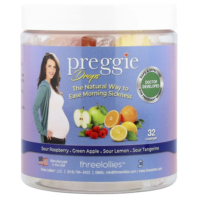 Preggie, капли, ассорти, 32 пастилки