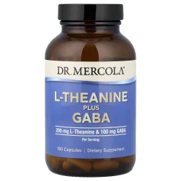 Dr. Mercola, L-теанин с ГАМК, 180 капсул