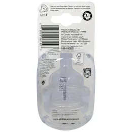 Philips Avent, Classic+, BPA Free Fast Flow Nipples, 6+ Months, 2 pk