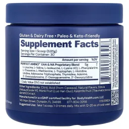 BodyHealth, Perfect Amino ™, лимон и лайм, 205,5 г (7,25 унции)