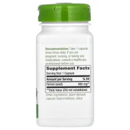 Nature's Way, семена фенхеля, 480 мг, 100 веганских капсул