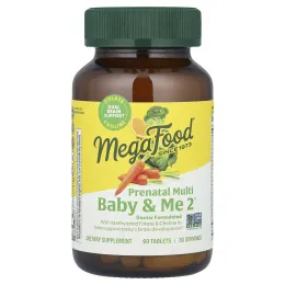 MegaFood, Baby & Me 2, витамины для беременных, 60 таблеток