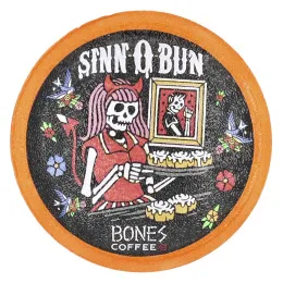 Bones Coffee Company, кофейные чашки, Sinn-O-Bun, 12 чашек по 10 г (0,35 унции)