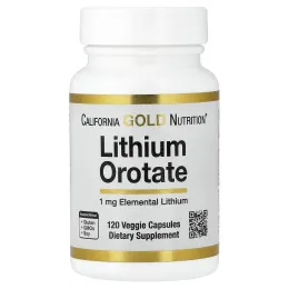 California Gold Nutrition, оротат лития, 1 мг, 120 растительных капсул