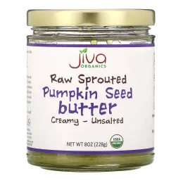 Jiva Organics, Raw Sprouted Pumpkin Seed Butter, Creamy - Unsalted, 8 oz (228 g)