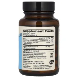 Dr. Mercola, Кальций с витаминами D3 & K2, 30 капсул