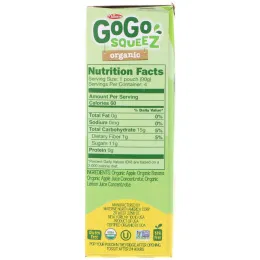 GoGo SqueeZ, Органическое яблочное пюре, яблоко и банан, 4 пакетика по 3,2 унц. (90 г)