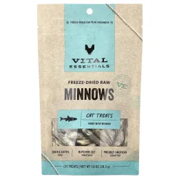 Vital Essentials, сублимированные необработанные лакомства для кошек, Minноу, 28,3 г (1 унция)
