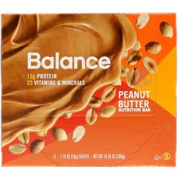 Balance Bar, Батончик Здорового Питания, Арахисовое масло, 6 батончиков, 1,76 унции (50 г) каждый