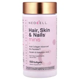NeoCell, Advanced Solutions, волосы, кожа и ногти, мини и мультивитамины с коллагеном Advanced Bio-Peptides™, 150 капсул