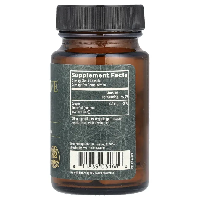 Global Healing, биоактивная медь, 30 капсул