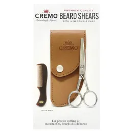 Cremo, станки для бороды премиального качества с мини-гребенкой и футляром, набор из 3 предметов