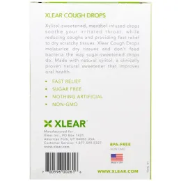 Xlear, Ксилит, леденцы от кашля, без сахара, лимонный мед, 30 леденцов