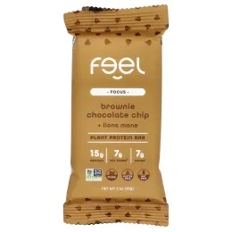 The Feel Bar, Focus, батончики с растительным протеином, брауни с шоколадной крошкой и ежовиком гребенчатым, 10 батончиков по 57 г (2 унции)