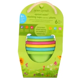Green Sprouts, Sprout Ware Stacking Cups,  6+ Months, Multicolor, 6 Cups